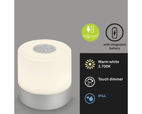 Bordslampa med batteri, touchdimmer och varmvitt ljus