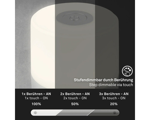 Touch-dimbar lampa med olika ljusstyrkor