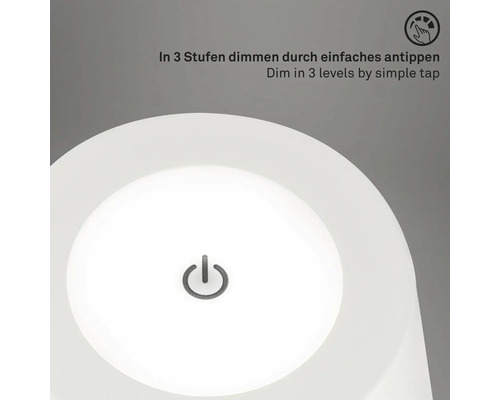 Lampa med tryckfunktion för dimning i tre steg