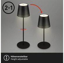 Bordslampa BRILONER utomhus svart, IP44