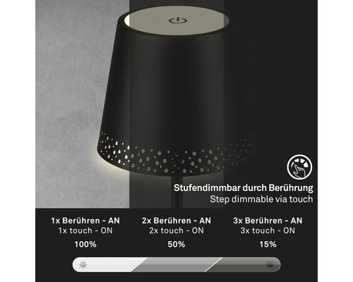 Touchdimbar bordslampa