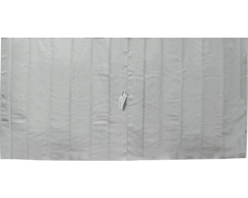 Översikt av en termogardin med veck och band