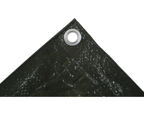 Detaljvy av en täckpresenning med öljetter