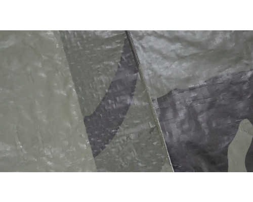 Närbild av en vävpresenning med kamouflagemönster