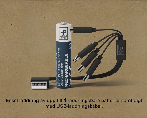 Laddningsbart batteri med USB-laddningskabel
