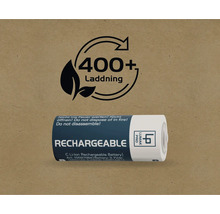 Uppladdningsbart C litiumjonbatteri med laddningscykelsymbol