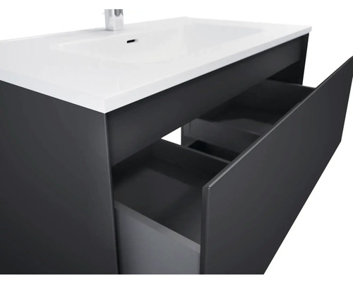 Tvättställsskåp med öppna lådor för badrum