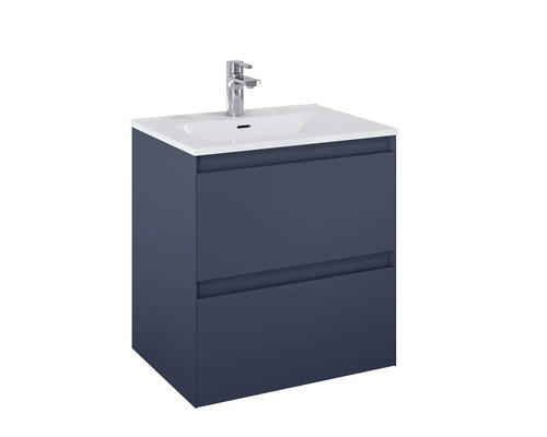 Tvättställsskåp med två lådor och tvättställsskål.