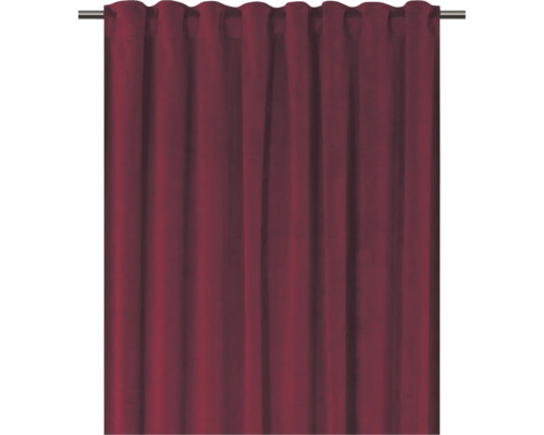 Vinrött gardin med öljetter