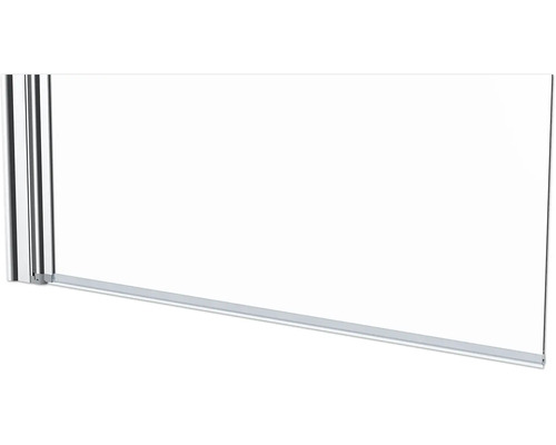 Detalj av en duschkabin med glasvägg och ram