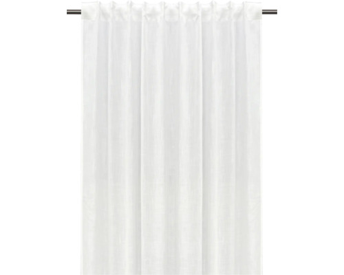Vit gardin med veckbandsupphängning på en gardinstång