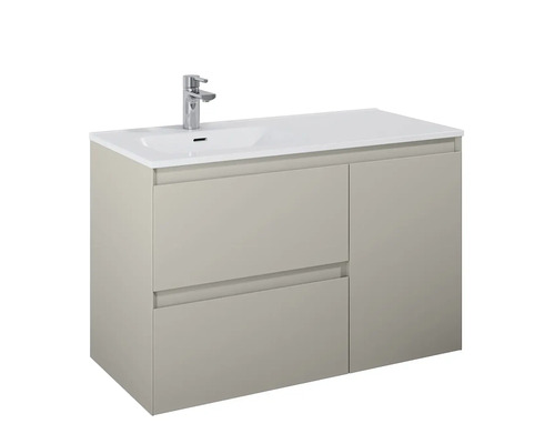 Tvättställsskåp med två lådor, handfat och blandare