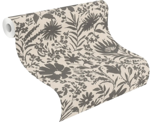 Tapetrulle med blommönster i mörk färg