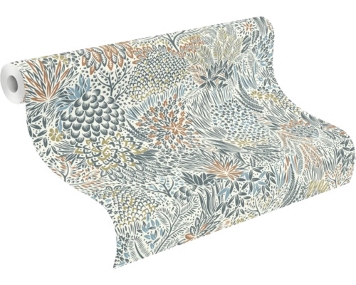 Rulle papperstapet med växtmönster