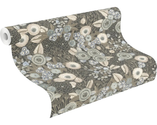 Tapetrulle med blomdesign