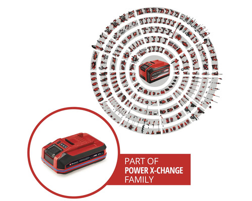 Einhell Power X-Change batteri med kompatibla verktyg