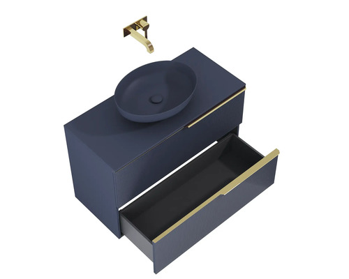 Tvättställskombination med tvättställsskål, armatur och låda