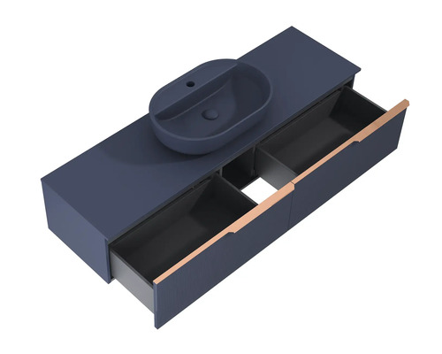 Tvättställsskåp med tvättställsskål och lådor för badrumsdesign