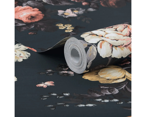 Tapetrulle med blommönster