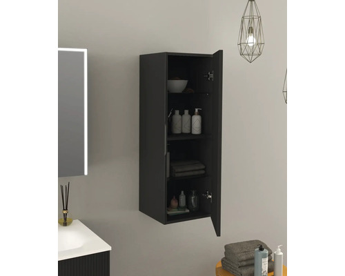 Öppet badrumsskåp för väggmontering med hyllor för förvaring av badrumsartiklar