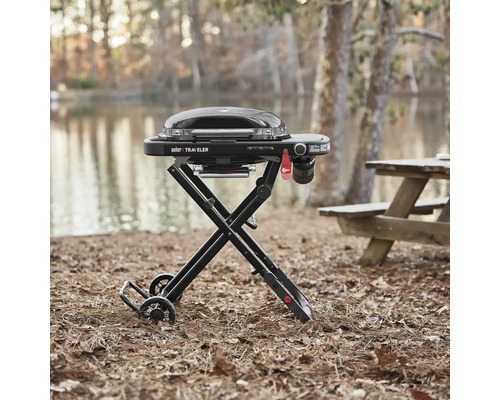 Bärbar Weber gasolgrill med fällbar ram för utomhusbruk