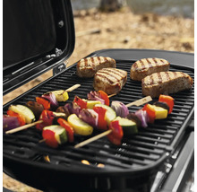 Grill med kött och grönsaksspett på gallret