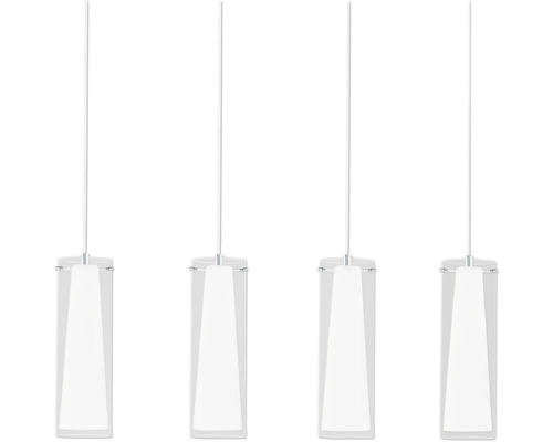 Taklampa med fyra lampor och lampskärmar