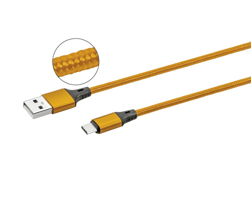 USB-C-kabel till USB-A-kontakt med flätad kabelmantel