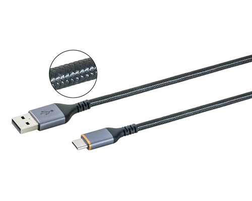 USB-kabel med USB-A- och USB-C-anslutning