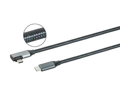 Flätad USB-C-kabel med två anslutningar