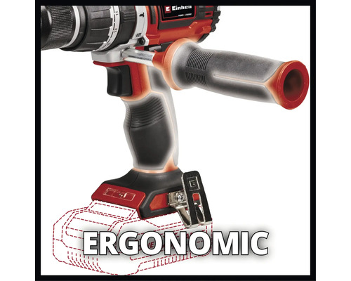Detaljvy av en Einhell sladdlös skruvdragare med ergonomiskt extrahandtag.