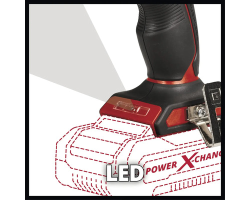 Detaljbild av sladdlös skruvdragare med LED-ljus