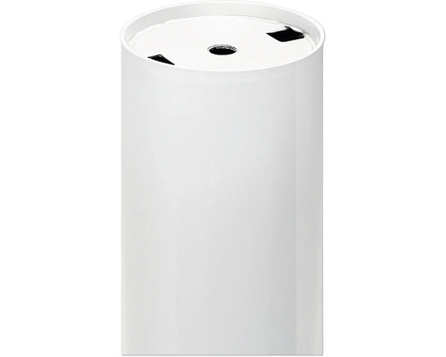 Rund, vit brevlåda av stål