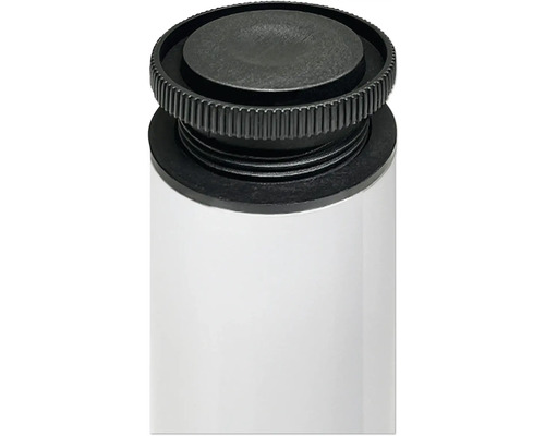 Vit behållare med svart skruvlock
