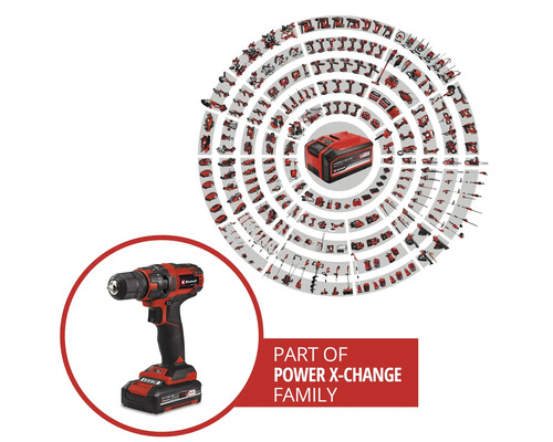 Einhell batteridriven borrmaskin som en del av Power X-Change-familjen
