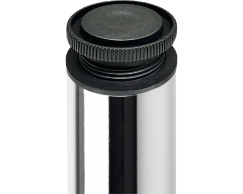 Närbild av en justerbar möbelben i metall