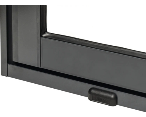 Detalj av fönster med låsmekanism