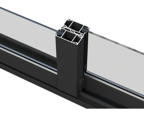 Detaljvy av en fönsterkarm av aluminium