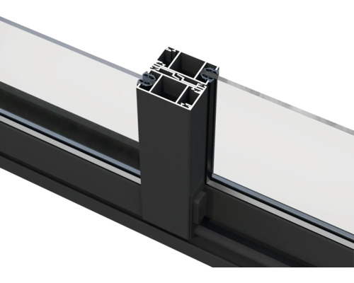 Detaljvy av en aluminiumfönsterprofil.