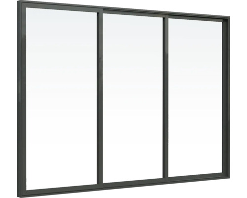 Tredelad skjutbara fönster med ram
