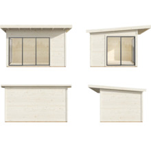 Friggebod PALMAKO Andrea 11,2m² Slide Plus vit/transparent