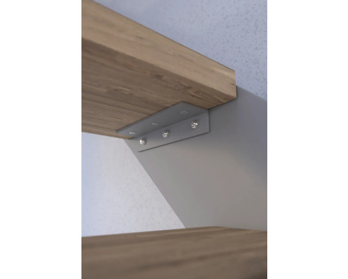 Hyllkonsol av metall för att fästa en trähylla på väggen