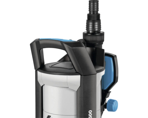 Dammpump med bärhandtag och slanganslutning