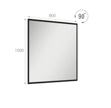 Badrumsspegel JUNGBORN kromfärgad ram kantig 80x80x2 cm