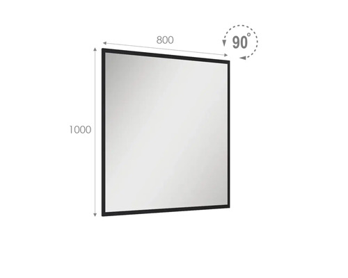 Rektangulär spegel med måtten 800 x 1000 millimeter
