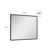 Badrumsspegel JUNGBORN kromfärgad ram 8 mm kantig 100x80x2 cm
