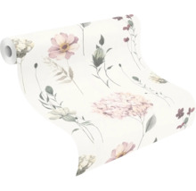 Tapetrulle med blommönster