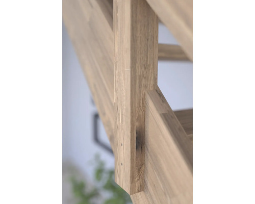 Detaljbild av en trätrappselement