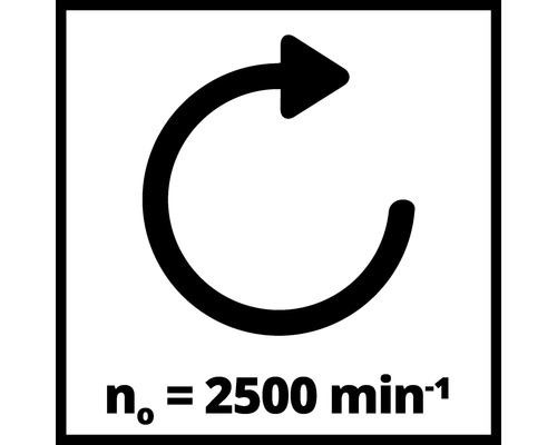 Tomgångsvarvtal maximalt 2500 varv per minut
