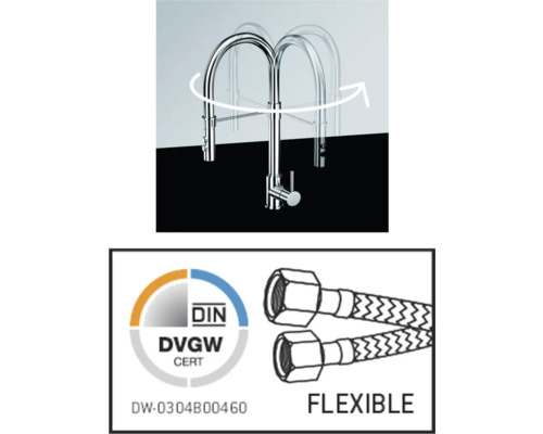 Svängbar vattenkran och Deutsches Verein des Gas- und Wasserfaches Certifikat